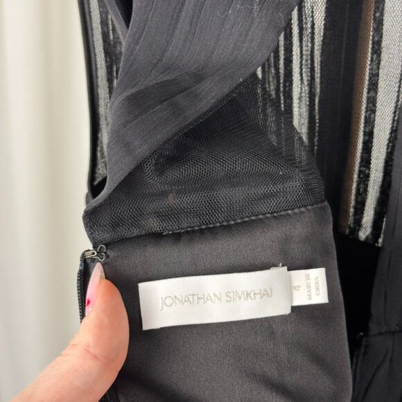 Johnathan Simkhai Tiered Tulle Plisse Midi Dress size 4 - Picture 5 of 11